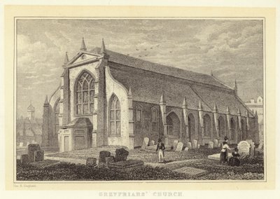 Greyfriars templom (metszet) alkotó: Thomas Hosmer (after) Shepherd