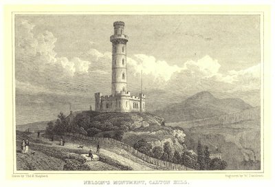Nelson emlékműve, Calton Hill (metszet) alkotó: Thomas Hosmer (after) Shepherd