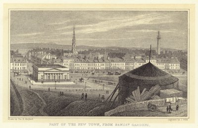 Az újváros része, a Ramsay Gardensből (metszet) alkotó: Thomas Hosmer (after) Shepherd