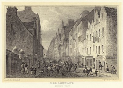 A Canongate nyugatra néz (metszet) alkotó: Thomas Hosmer (after) Shepherd
