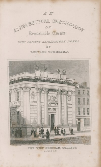 A figyelemre méltó események ábécé szerinti kronológiája alkotó: Thomas Hosmer Shepherd