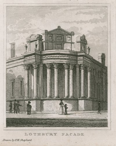 Bank of England, Sir John Soane homlokzatai alkotó: Thomas Hosmer Shepherd
