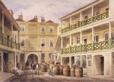 Bell Inn, Aldersgate Street, London, 1857 alkotó: Thomas Hosmer Shepherd