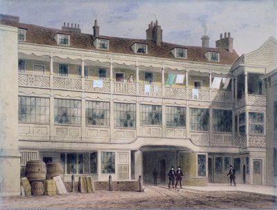 Belle Sauvage Yard, Ludgate Hill, London, 1850 alkotó: Thomas Hosmer Shepherd
