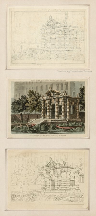 Buckingham lépcső Vízikapu, a folyó felől alkotó: Thomas Hosmer Shepherd