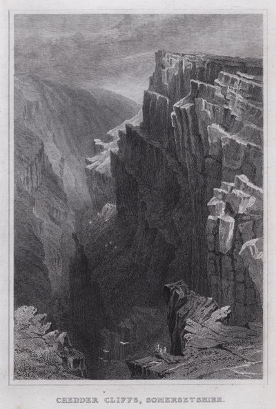 Cheddar Cliffs, Somersetshire (metszet) alkotó: Thomas Hosmer Shepherd
