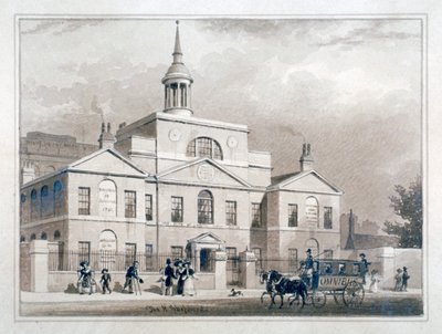 City of London fekvő kórház, City Road, Finsbury, London, 1827. sz. alkotó: Thomas Hosmer Shepherd