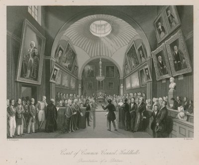 Court of Common Council, Guildhall, London; Petíció benyújtása alkotó: Thomas Hosmer Shepherd