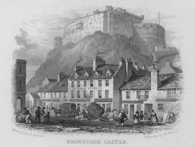 Edinburgh-i kastély (metszet) alkotó: Thomas Hosmer Shepherd