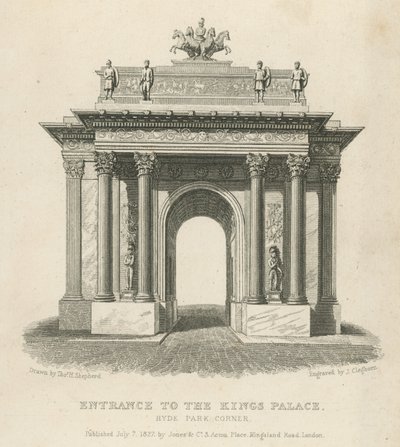 A Kings Palace bejárata, a Hyde Park Corner alkotó: Thomas Hosmer Shepherd