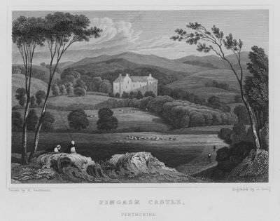 Fingask kastély, Perthshire (metszet) alkotó: Thomas Hosmer Shepherd