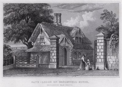 Gate-Lodge of Broomwell House, Brislington, Bristol közelében (metszet) alkotó: Thomas Hosmer Shepherd