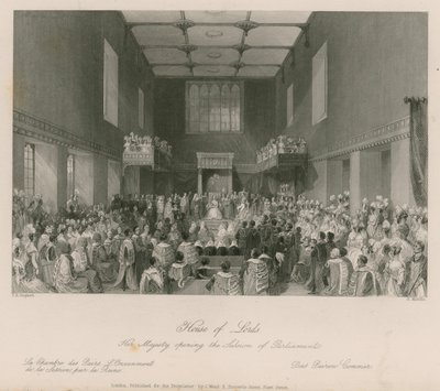 Őfelsége megnyitja a parlament ülésszakát a Lordok Házában alkotó: Thomas Hosmer Shepherd