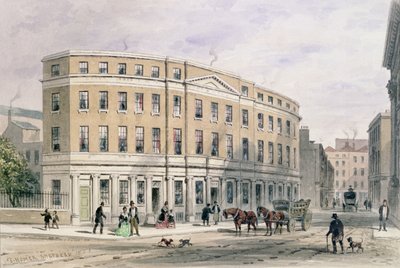Új házak a Gresham utca bejáratánál, 1851 alkotó: Thomas Hosmer Shepherd