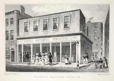 Olimpiai Színház, Wyck Street, a „London és környéke a tizenkilencedik században” kocsmából. Jones und Co., 1827-1829 alkotó: Thomas Hosmer Shepherd