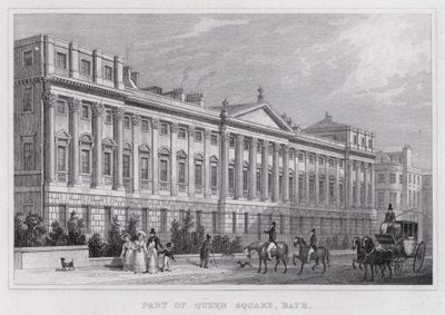 A Queen Square része, Bath (metszet) alkotó: Thomas Hosmer Shepherd