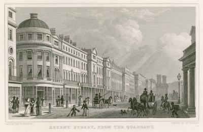 Regent Street, London, a Quadrantból alkotó: Thomas Hosmer Shepherd