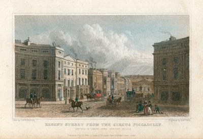 Regent Street a Circus Piccadilly felől, London alkotó: Thomas Hosmer Shepherd