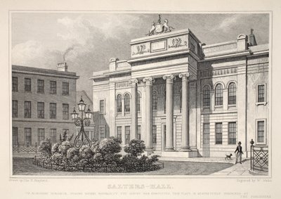 Salters Hall, a "London és környéke a tizenkilencedik században" pubból. Jones und Co., 1827-1829 alkotó: Thomas Hosmer Shepherd