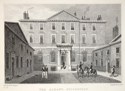 Az Albany, Piccadilly, a „London és környéke a tizenkilencedik században” kocsmából. Jones und Co., 1827-1829 alkotó: Thomas Hosmer Shepherd