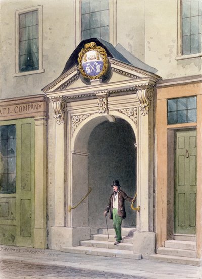 A Mészároscsarnok bejárata, 1855, alkotó: Thomas Hosmer Shepherd