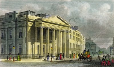 The New College of Physicians, Pall Mall, East, vésette Thomas Barber (1768-1843) (színes metszet) alkotó: Thomas Hosmer Shepherd