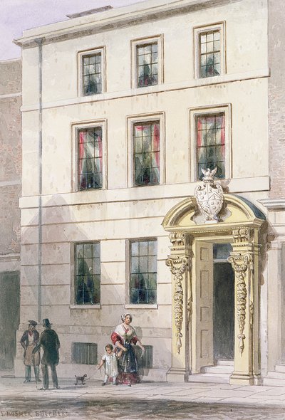 A Painter Stainers Hall új frontja, 1850 (wc papíron) alkotó: Thomas Hosmer Shepherd