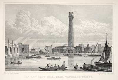 A New Shot Mill, a Waterloo Bridge közelében, a „London és környéke a tizenkilencedik században” pubból. Jones und Co., 1827-1829 alkotó: Thomas Hosmer Shepherd