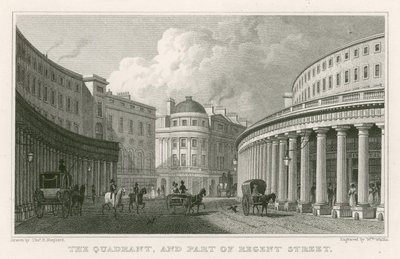 A kvadráns és a Regent Street egy része, London alkotó: Thomas Hosmer Shepherd