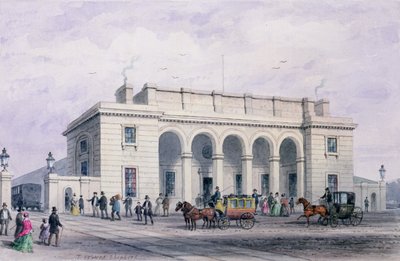 A délnyugati pályaudvar Nine Elms Vauxhall-ban, 1856 alkotó: Thomas Hosmer Shepherd