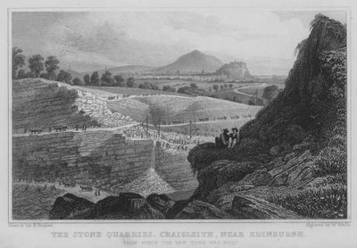 The Stone Quarries, Craigleith, Edinburgh közelében (metszet) alkotó: Thomas Hosmer Shepherd