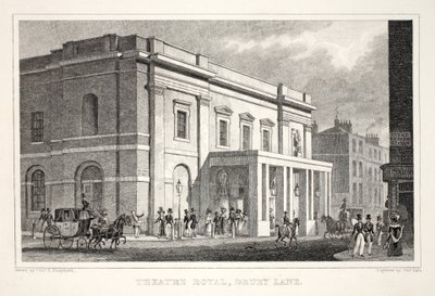 Theatre Royal, Drury Lane, a "London és környéke a tizenkilencedik században" pubból. Jones und Co., 1827-1829 alkotó: Thomas Hosmer Shepherd
