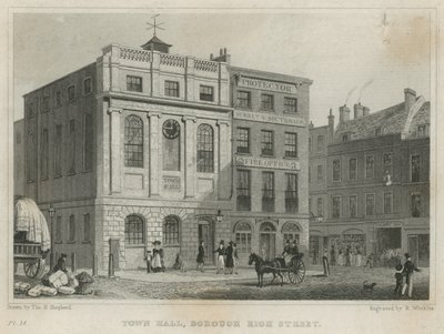 Városháza, Borough High Street (metszet) alkotó: Thomas Hosmer Shepherd