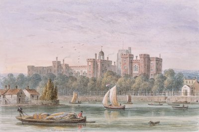 Kilátás a Lambeth-palotára a Temzéről, 1837 alkotó: Thomas Hosmer Shepherd