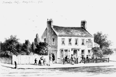 A paddingtoni Yorkshire Stingo Public House látképe, 1860-1859 (rajz) alkotó: Thomas Hosmer Shepherd
