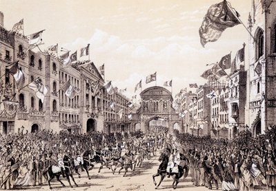 III. Napóleon és Eugenie császárné látogatása a városban, 1855. április 19 alkotó: Thomas Hosmer Shepherd