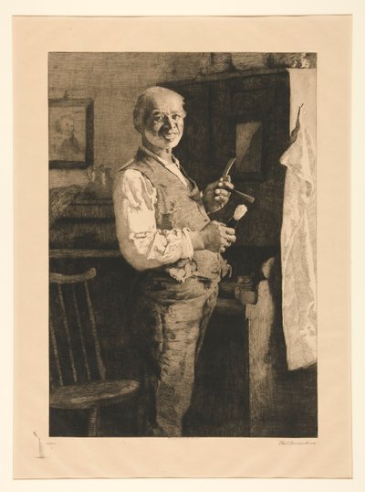 Untitled [Férfi borotválkozásra készül] alkotó: Thomas Hovenden