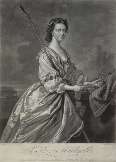 Flora MacDonald (1722-90), metszett J. Faber, 1747 (mezzotinta metszet) alkotó: Thomas Hudson