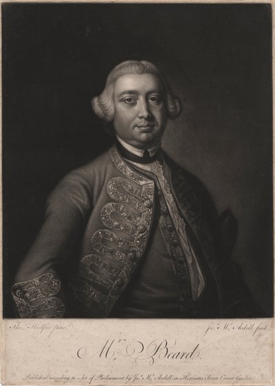 Mr. Beard, metszett: James McArdell (kb.1729-65), 1764 (mezzotint) alkotó: Thomas Hudson