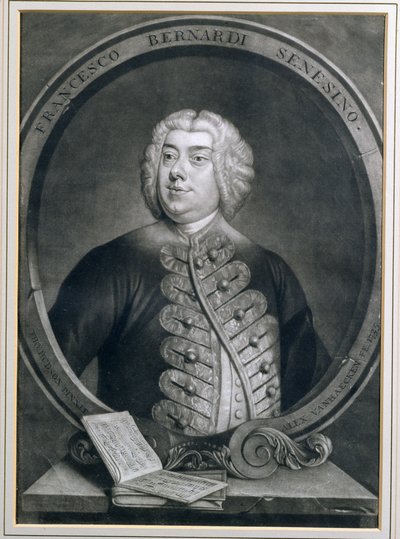 Francesco Bernardi Senesino sieni kasztrát portréja, metszett Alexander van Haecken (1701-58), 1735 alkotó: Thomas Hudson
