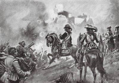 Francesco Morosini bombázza a Parthenont alkotó: Thomas Hutchison Peddie