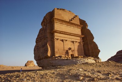 Nabateus romtöredék Madaâ™in Salih, más néven Al-Hijr, más néven Hegra, egy régészeti lelőhelyen.... alkotó: Thomas J. Abercrombie