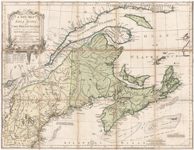 Új-Skócia térképe, Jefferys alkotó: Thomas Jefferys