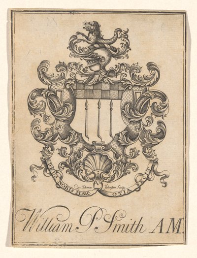 William P. Smith könyvtáblája alkotó: Thomas Johnston