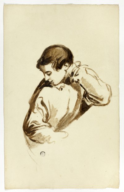 Fiú oldalra fordulva, félhosszú alkotó: Thomas Jones Barker