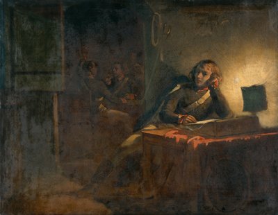 Belső tér brit katonatisztekkel (olaj, vászon) alkotó: Thomas Jones Barker