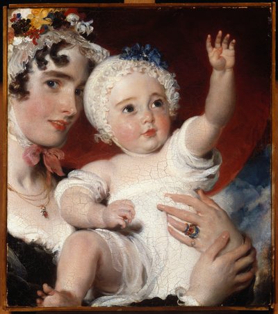 Priscilla, Lady Burghesh, kezében fia, a Hon. George Fane, 1820 alkotó: Thomas Lawrence