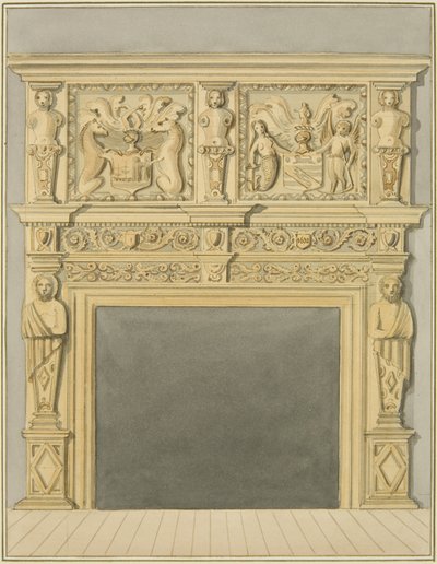Kéménydarab 1632-ben, a Redcliffe Street 128. szám alatt (akvarell papíron) alkotó: Thomas Leeson the Elder Rowbotham