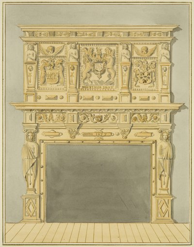 Kéménydarab a Szent Jakab szomszédságában, 1677-ben (ceruza és akvarell papíron) alkotó: Thomas Leeson the Elder Rowbotham