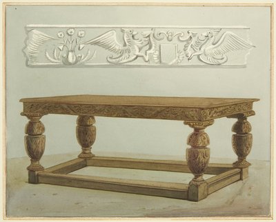 Tanácsasztal a pénzverde nagytermében, ma Szent Péter Kórház (akvarell papíron) alkotó: Thomas Leeson the Elder Rowbotham